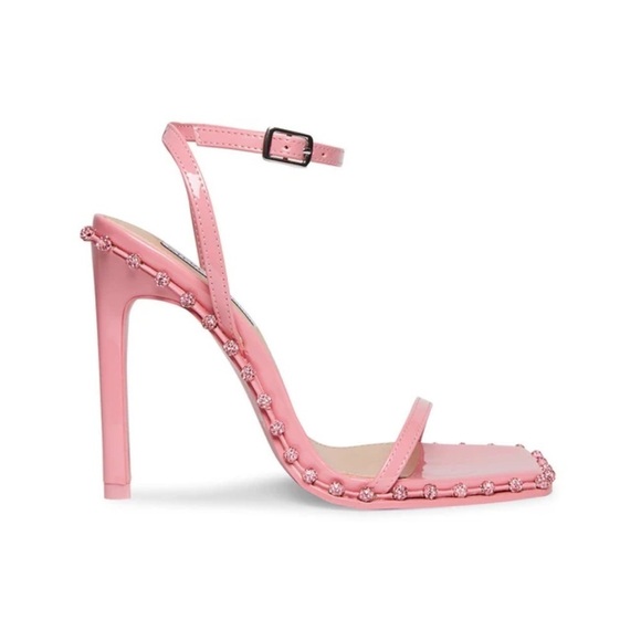 Steve Madden Zelle Square Toe Rhinestone Heels in‎ Pink Size 9 - Picture 1 of 11